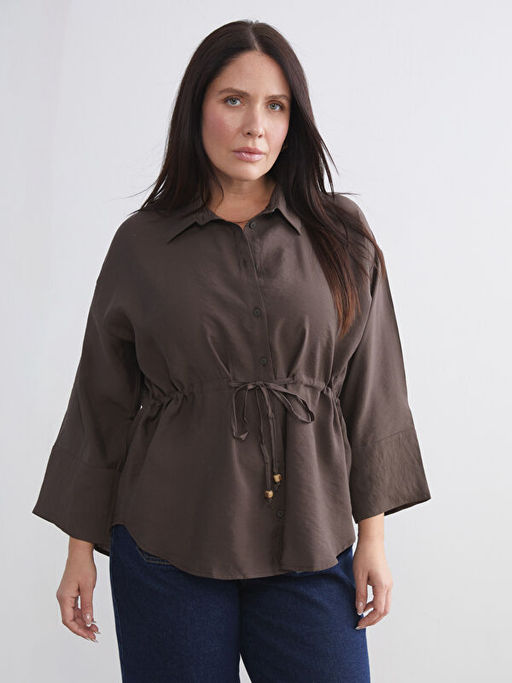 Oversize Modal Kar???ml? Kad?n G?mlek