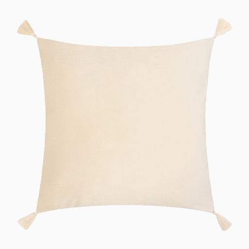 Набор декоративных наволочек Этель с кисточками, цвет молочный, 45х45 см - 2 шт, полиэстер, велюр  фото 4