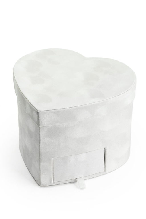 Коробка сердечко, бархатная 20*20*15 см (SF-7436) белый - Больше подарков фото 2