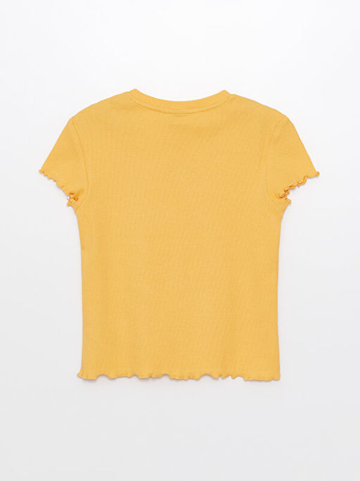 Bisiklet Yaka Nak??l? K?sa Kollu K?z ?ocuk Ti??rt - Waikiki фото 2