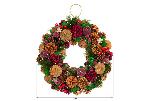 Новогоднее украшение венок 33*33*8 см Тайна Рождества круг - Elan gallery фото 2
