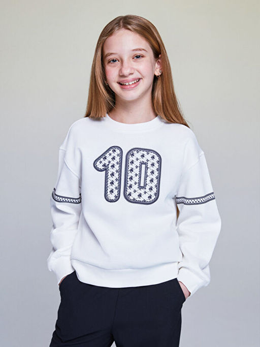 Bisiklet Yaka K?z ?ocuk Sweatshirt