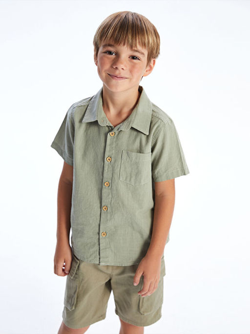 Basic Cepli Erkek ?ocuk Poplin G?mlek