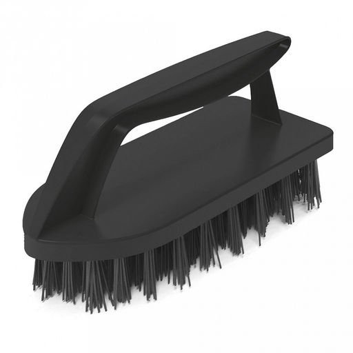 Щетка-утюжок пластмассовая "Etna Black" 13,5х6,5х5,5см, для сильных загрязнений, жесткая щетина, эргономичная ручка, черный (Россия)