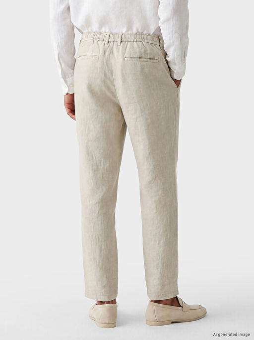 Regular Fit %100 Keten Erkek Pantolon