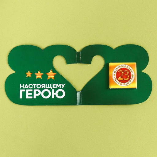 Цена за 2 шт. Шоколад молочный в открытке на 23 февраля Настоящему герою, 5 г.