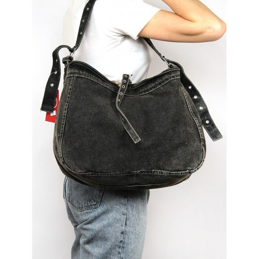 Сумка женская текстиль JN-76-8182, 1отд, плечевой ремень, черный jeans SALE 261810 - Bobo фото 10