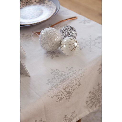 Скатерть новогодняя «Этель» Серебряные снежинки 149×110 ±3 см, 100%хл, 190 г/м²