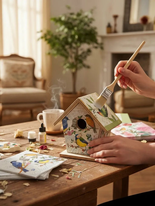 Салфетки бумажные "Art Bouquet" 33х33см, 3-х слойные, 20 штук в упаковке, 100% целлюлоза, "Рисунок с птицами" (Россия)