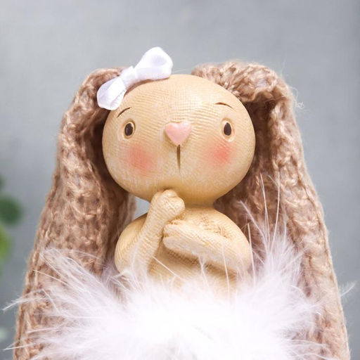 Фигурка полистоун Заюшка с бантиком в пуховой юбочке, 27?5?5.8 см