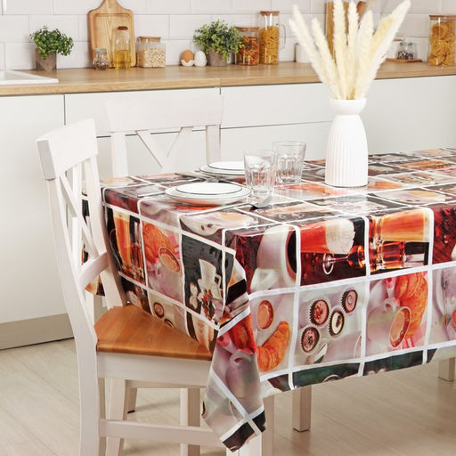 Клеёнка на стол Доляна, ширина 137 см, толщина 0.07 мм, рулон 30 м