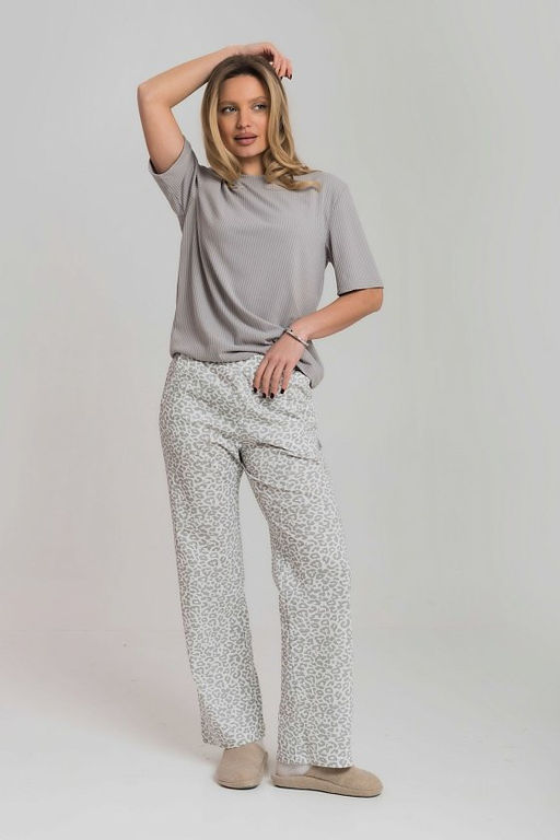 Костюм футболка и брюки М326004сб Серый/Белый - Елена фото 2