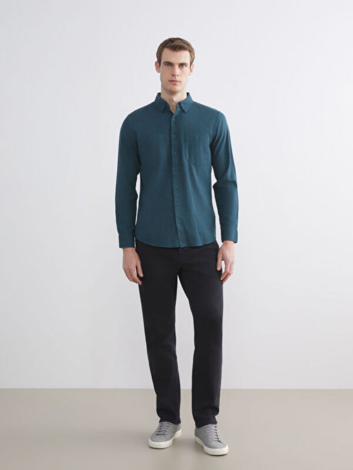 Regular Fit Uzun Kollu Gabardin Erkek G?mlek