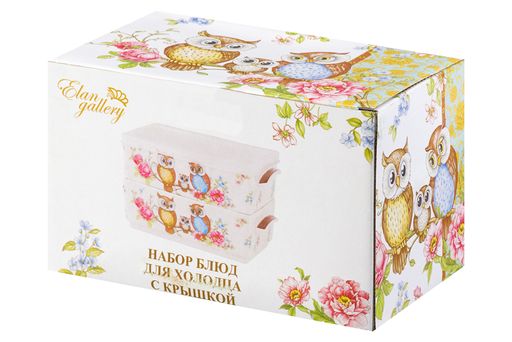 Набор 2 блюд д/холодца 800 мл 20*12,5*11,5 см Совушки NEW BONE CHINA - Elan gallery фото 4