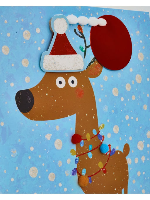 Набор подарочных пакетов «Новый год», 3 шт., голография, с шильдиком и объёмным декором, 25×30.5×12.5 см