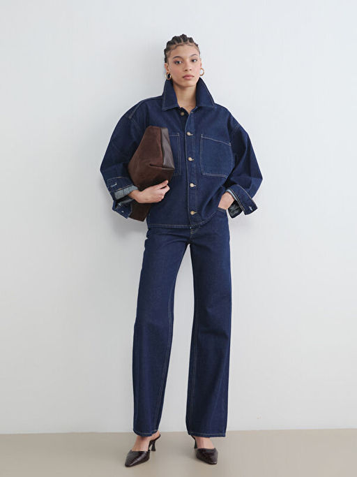 Wideleg Kad?n Jean Pantolon