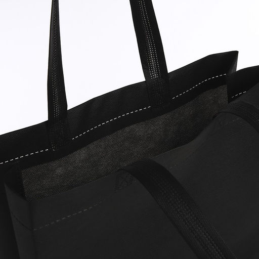 Цена за 3 шт. Шопер, 42×10×30 см, однотонный, без подклада, цвет чёрный