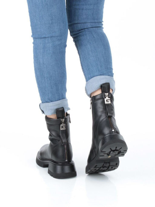 04-M3-L860 BLACK Ботинки зимние женские (натуральная кожа, натуральный мех)