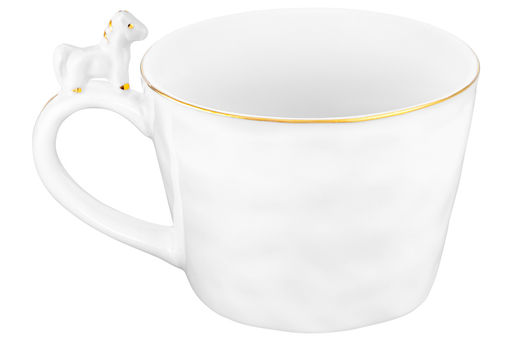 Кружка 300 мл 14*10*7,5 см Лошадь белая с золотом, фарфор - Elan gallery фото 5