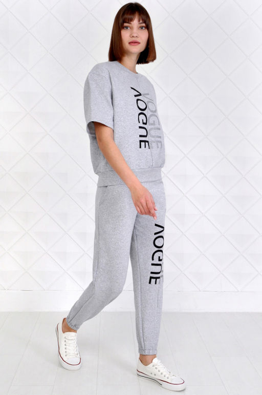 Арт. 2344 Костюм с брюками женский 44-52 (5 шт) Цвет:верх-серый, низ-серый - Калинка фото 3