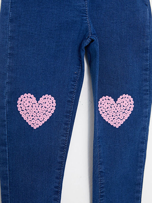 Beli Lastikli Bask?l? K?z Bebek Jean Pantolon - Waikiki фото 3