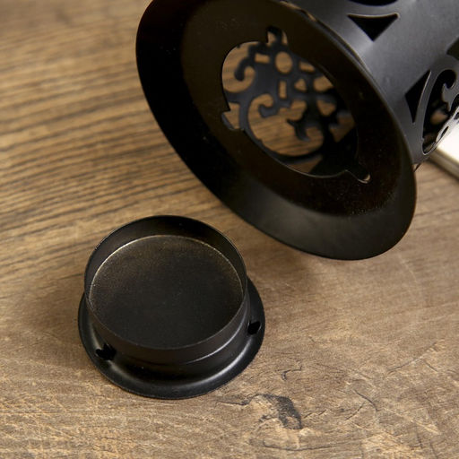 Металлический подсвечник на 1 свечу «Ажурный фонарик», чёрный, 23×14×9.5 см