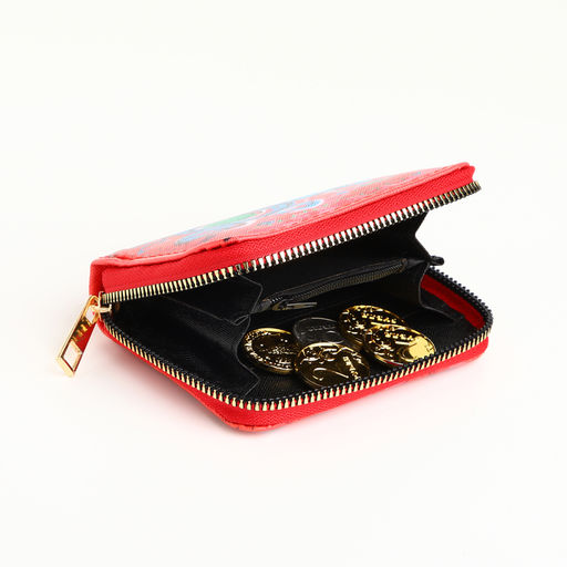 Кошелёк на молнии Crazy bear, маленький, красный