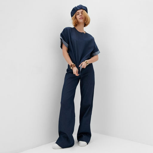 Джинсы женские клёш MINAKU: Jeans Collection, размер 42, синие