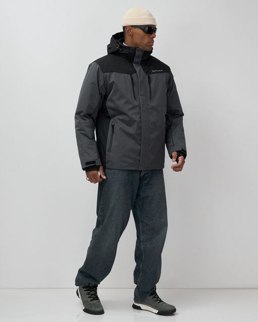 Горнолыжная куртка мужская зимняя темно-серого цвета 7611TC - Mtforce фото 17