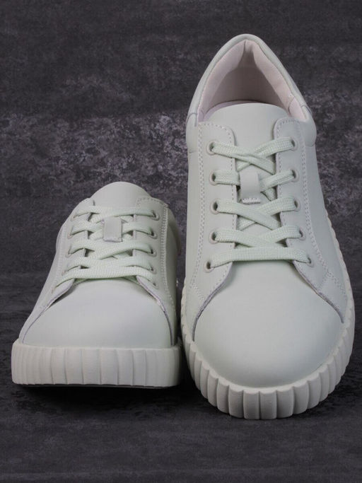 05-PDA175-5 LT. GREEN Кроссовки женские (натуральная кожа)