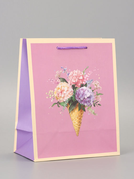 Цена за 2 шт. Пакет подарочный ламинированный «Цветочная радость» 18×22.3×10 см