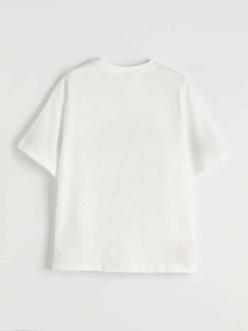 Bisiklet Yaka Mickey Mouse Bask?l? K?z ?ocuk Ti??rt