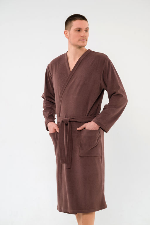 Халат мужской из махры Ренат темно-коричневый - Амадэль фото 5