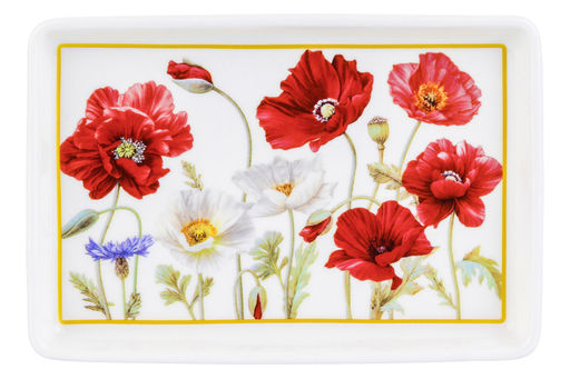Масленка 13,5*9*6,5 см "Маки" NEW BONE CHINA