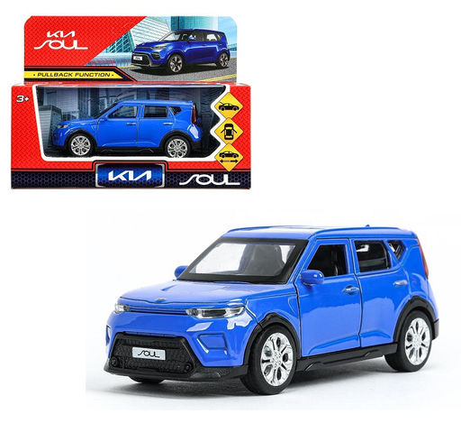 Технопарк. Модель "Kia Soul" 12 см, металл, двери, багаж., инерц, синий, кор. арт.SOUL-12-BU