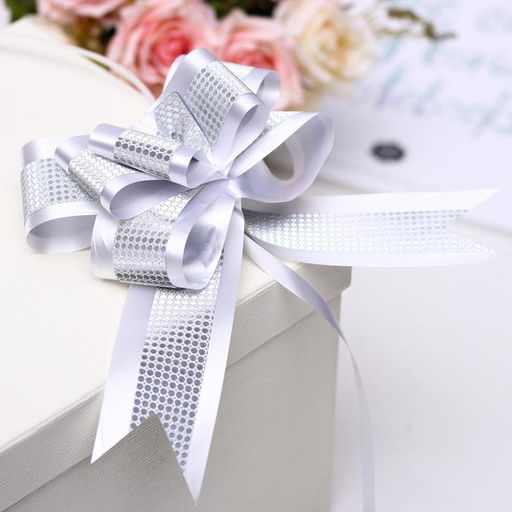 Цена за 10 шт. Бант-бабочка №5 Фактурная полоса, белый - Simaland фото 4