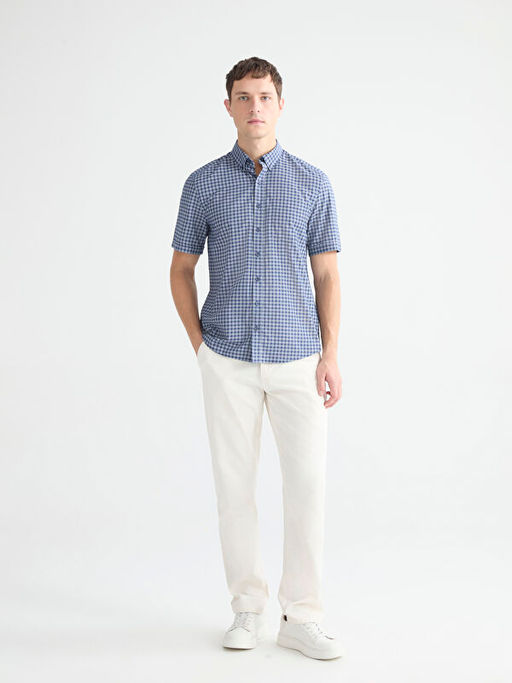 Рубашка Regular Fit Poplin мужская в клетку