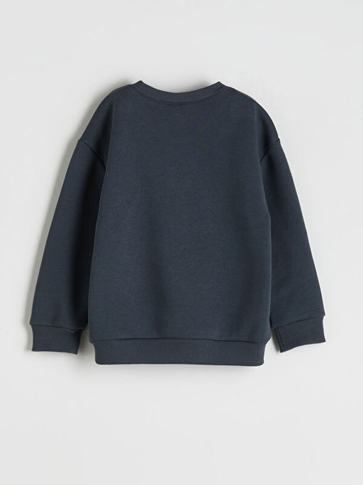 Bisiklet Yaka Dinozor Bask?l? Erkek ?ocuk Sweatshirt ve E?ofman Alt? 2li Tak?m