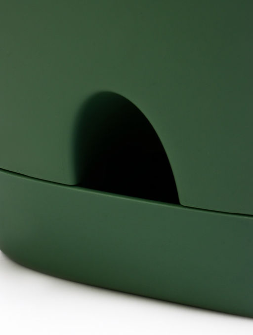 Горшок для цветов «Гранд», 15 л, d=29.5 см, h=31 см, пластиковый, с прикорневым поливом, зелёный