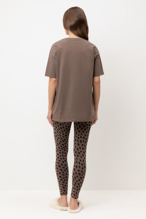 Е 20099/24/коричневый меланж,пятна сафари пижама жен