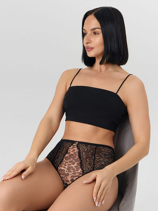 Цена за 2 штуки! Трусы женские с леопардовым принтом кружевные - Mark formelle фото 7