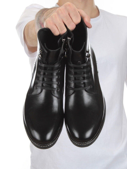 01-H9029-B45-SW3 BLACK Ботинки демисезонные мужские (натуральная кожа) - Фабричный китай фото 16