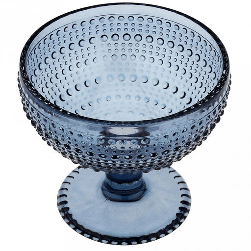 Ришелье Креманка стеклянная 360мл, д11,5см h10,5см, рельефное, цветное стекло, цвет - синий (Китай) Цена указана за штуку. В коробке 4 штуки. - Домашняя мода фото 3