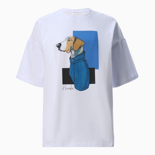 Футболка женская MINAKU: Exclusive print, белая, размер 44