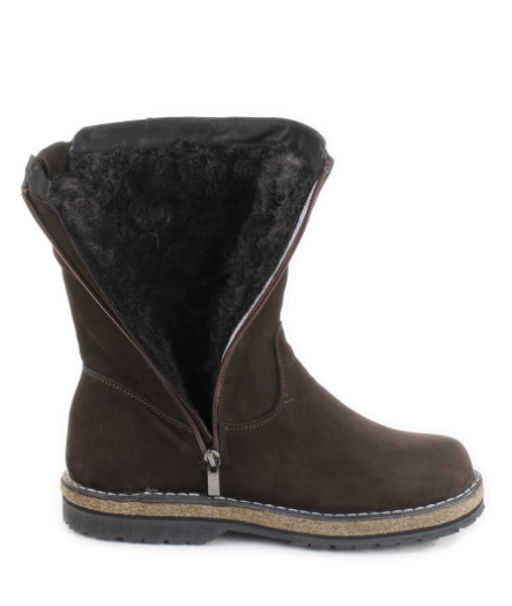 Полусапоги женские на войлочной подошве, Нубук, овчина, войлок, лепесток - Roshva фото 9