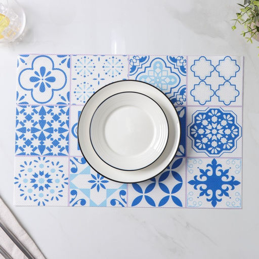 Набор салфеток сервировочных Доляна Мозаика, 4 шт, 4530 см, цвет синий фото 2