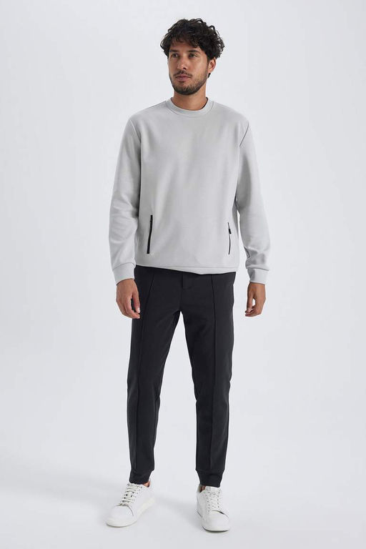 Толстовка Modern Fit с круглым вырезом - Defacto фото 5
