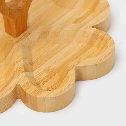 Менажница Доляна Цветок, 19.5?19.5 см, 4 секции, бамбук