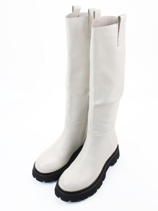 02-E39B-53R MILK Сапоги демисезонные женские (натуральная кожа)