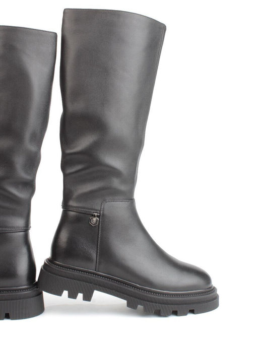 02-FK888-1M BLACK Сапоги зимние женские (натуральная кожа, байка, натуральный мех)